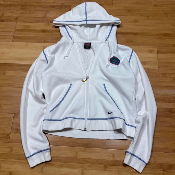 nike Tops - White vintage Nike Team Florida Gators zip up hoodie